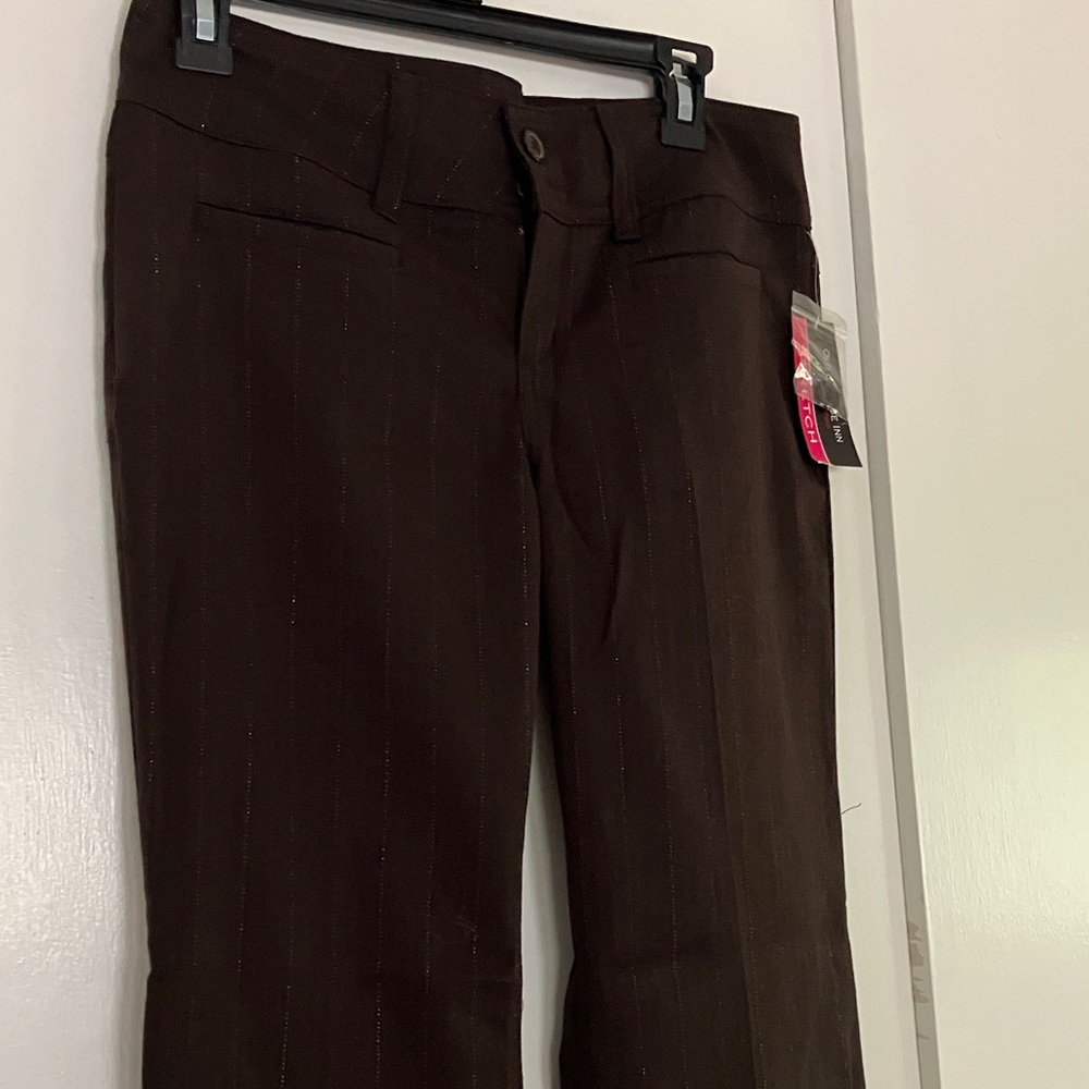 Dark Brown Pinstripe Trousers (9) NWT